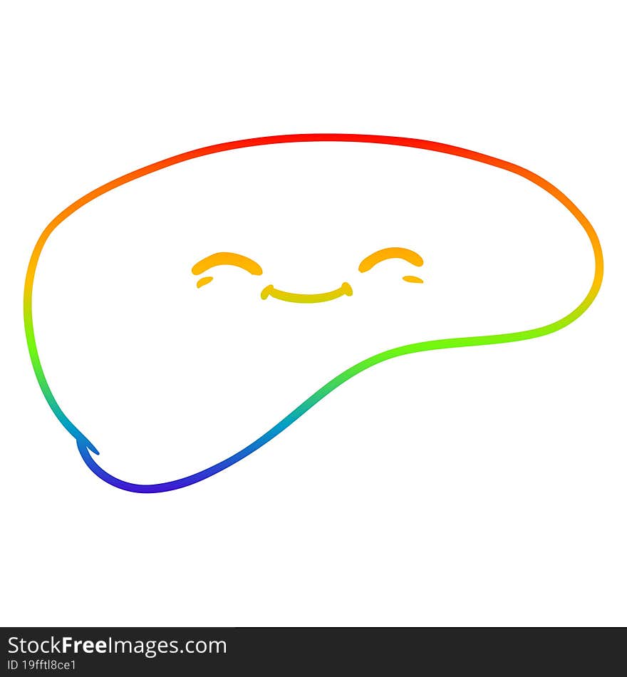 rainbow gradient line drawing cartoon liver