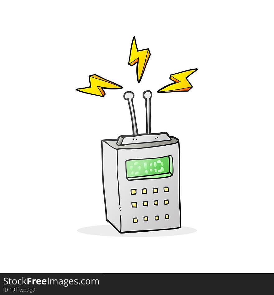 freehand drawn cartoon scientific device