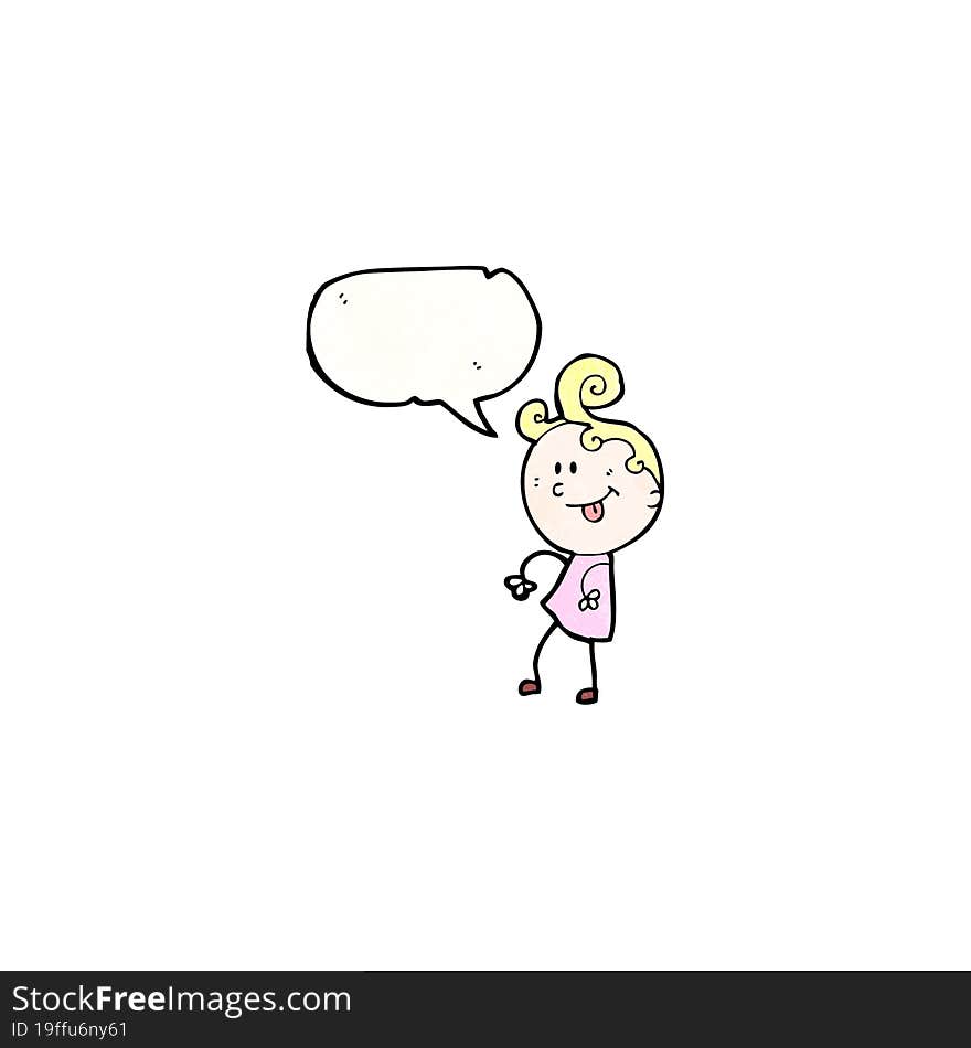 dancing blond girl cartoon