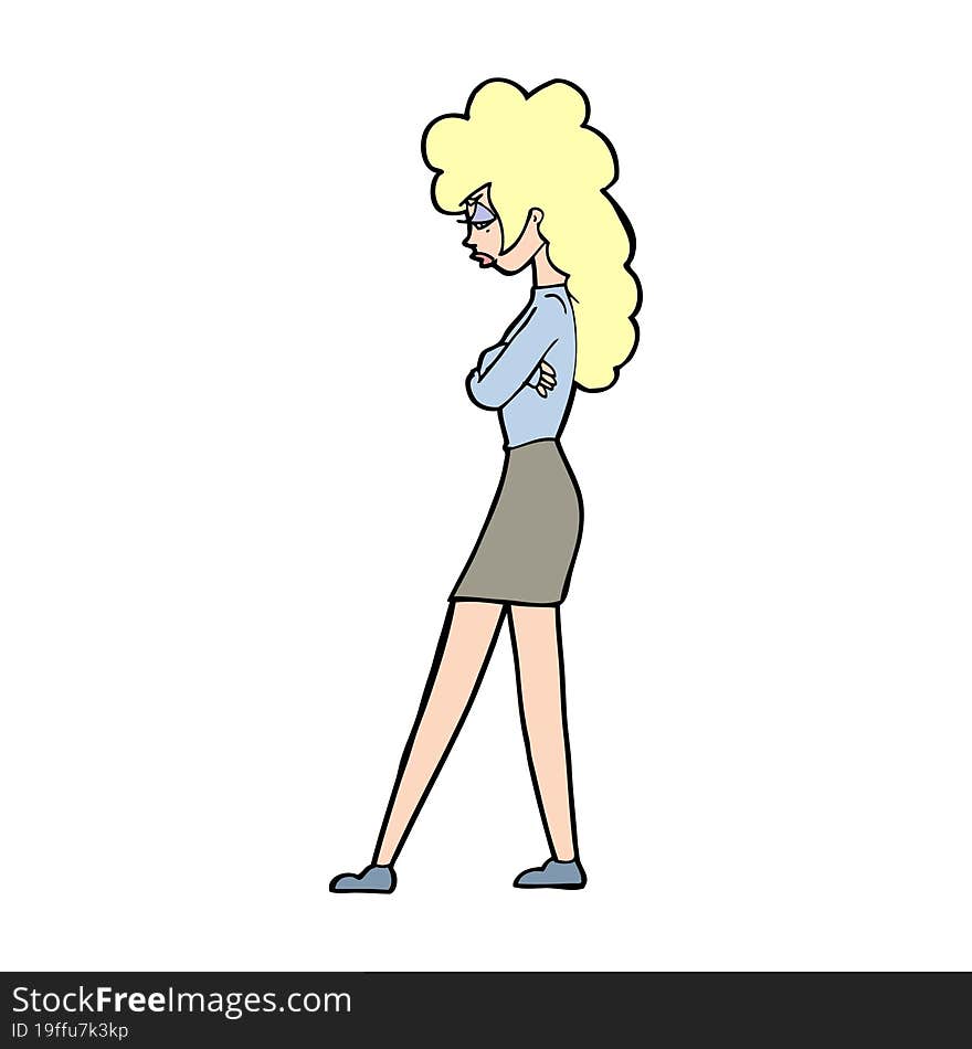 cartoon annoyed woman