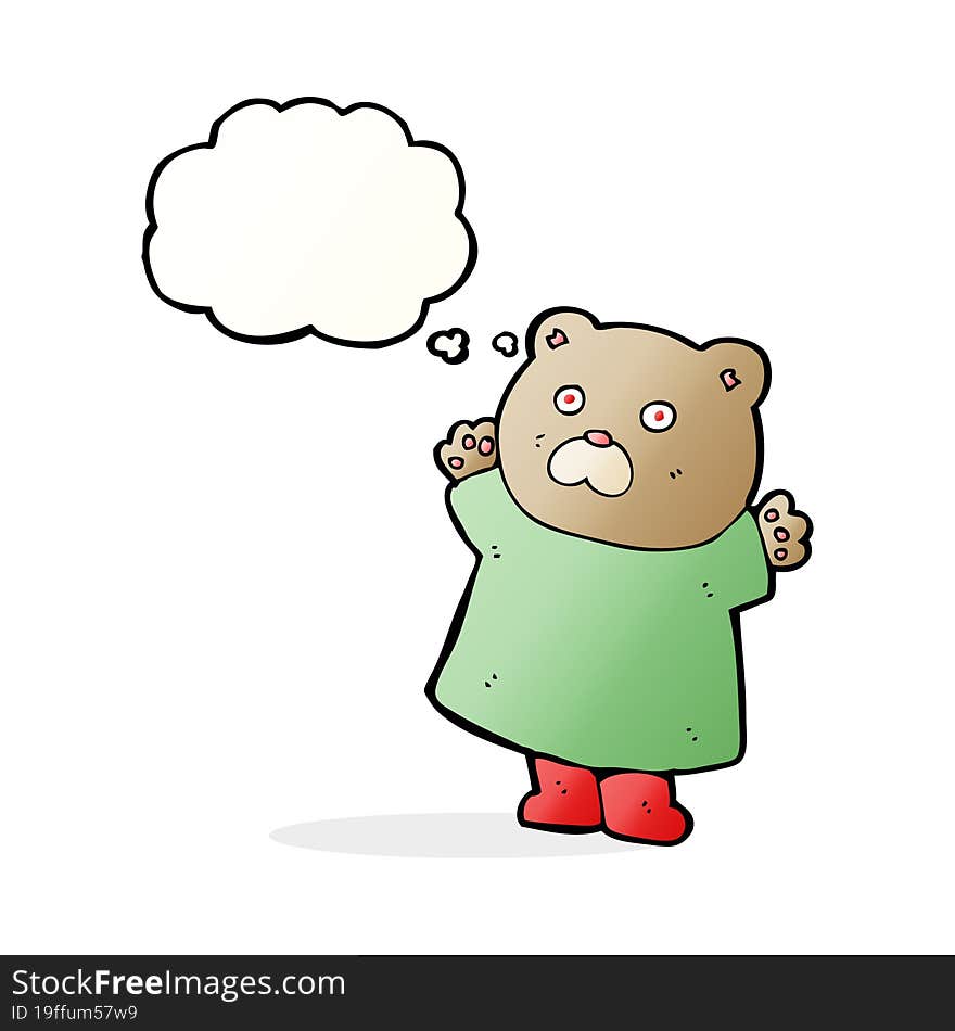 Funny Cartoon Bear With Thought Bubble