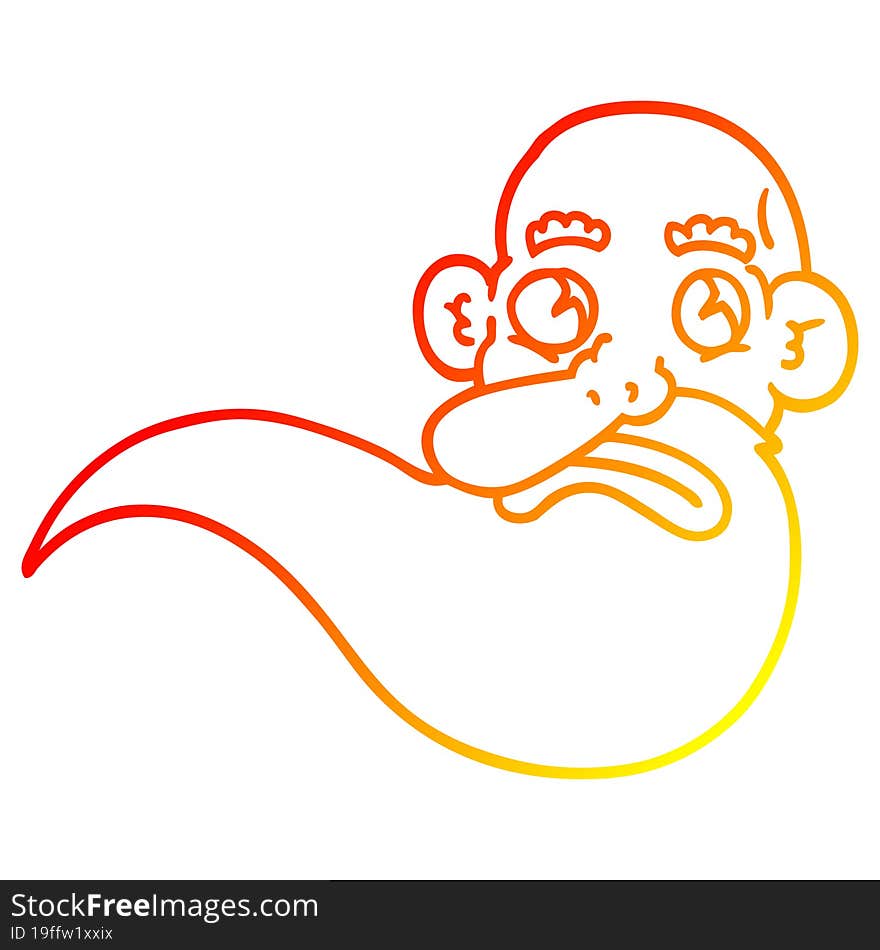 warm gradient line drawing of a cartoon grumpy old man