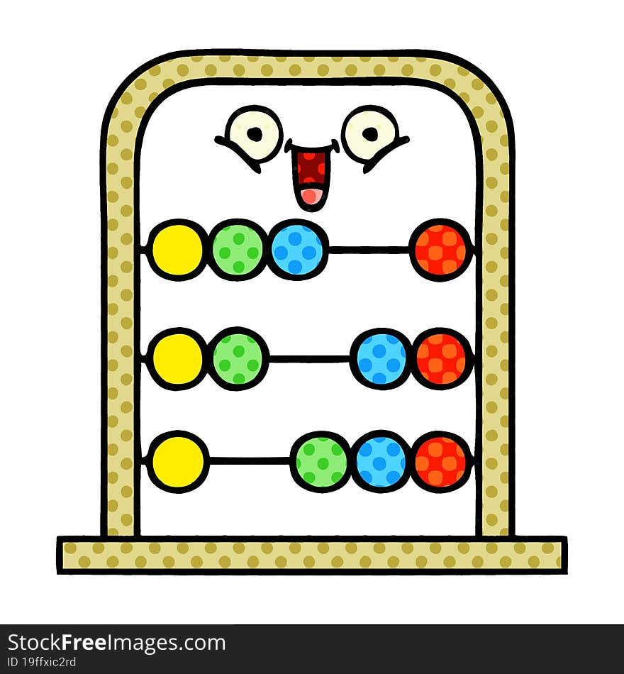 comic book style cartoon abacus