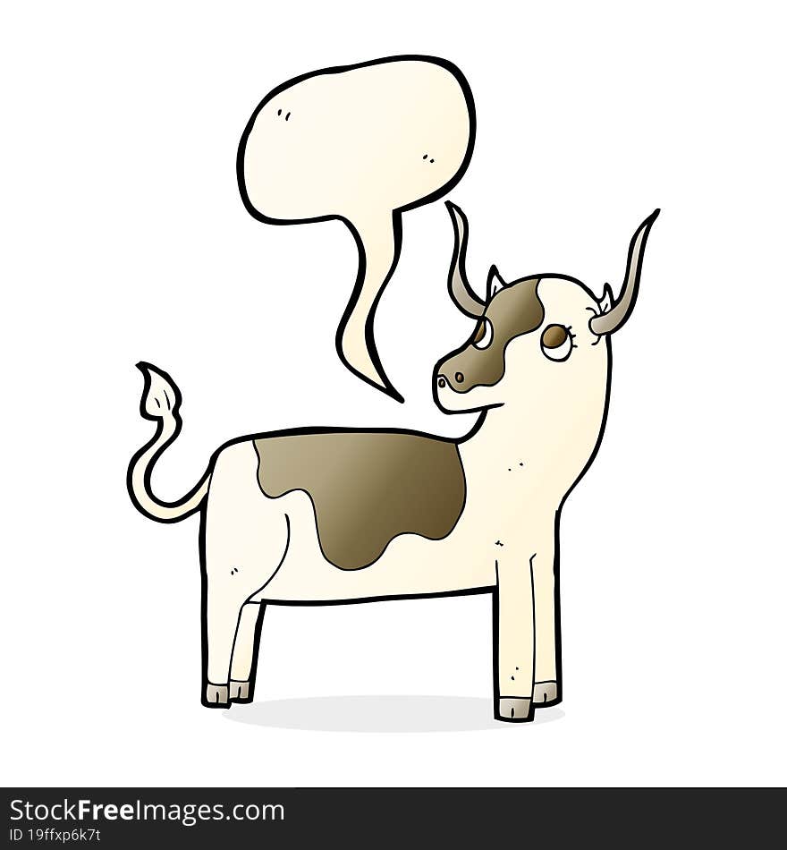 Cartoon Cow With Speech Bubble