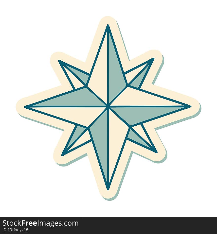 tattoo style sticker of a star