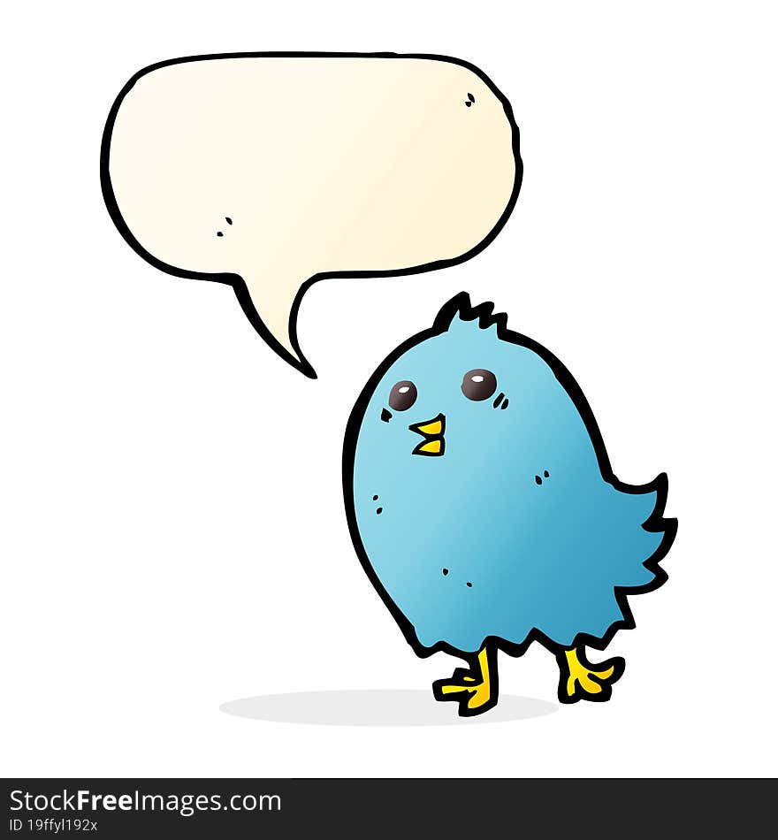 cartoon bluebird with speech bubble