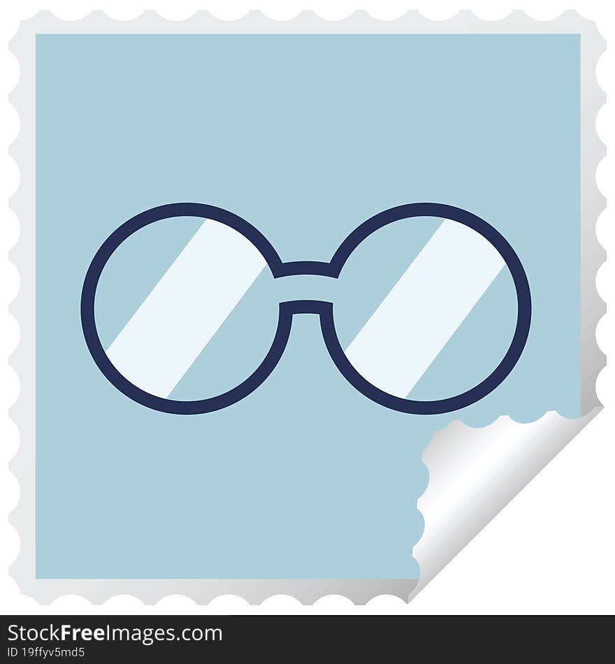 spectacles graphic square sticker stamp. spectacles graphic square sticker stamp