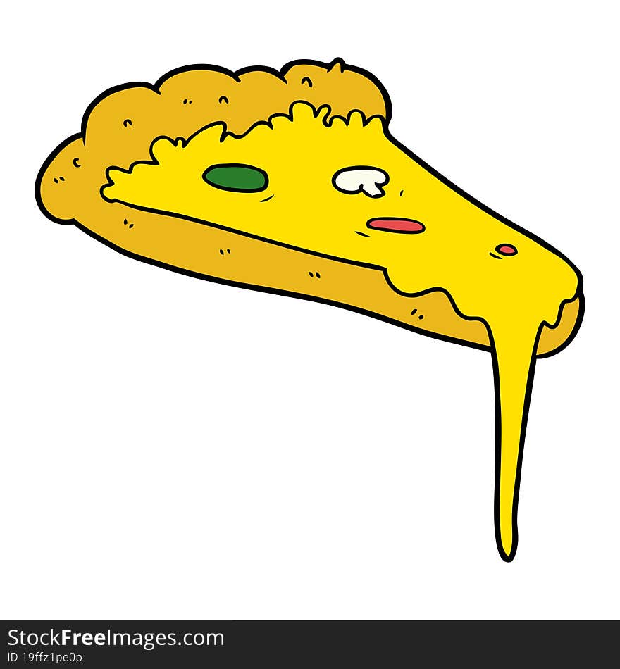 cartoon slice of pizza. cartoon slice of pizza