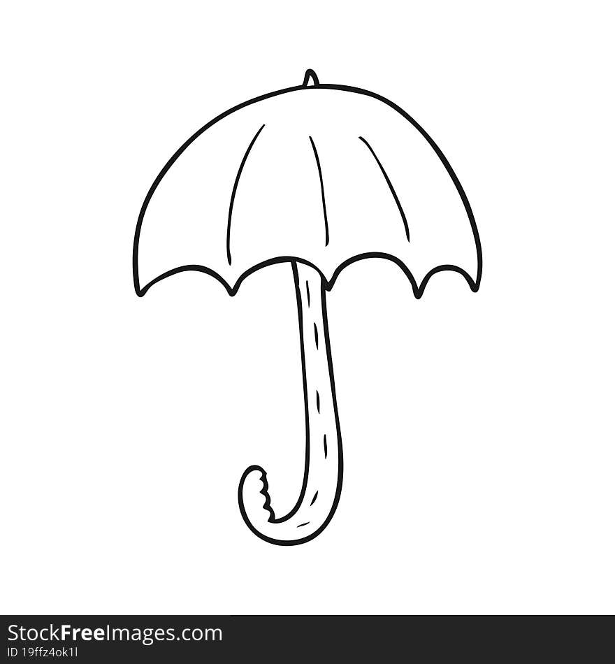 black and white cartoon umbrella