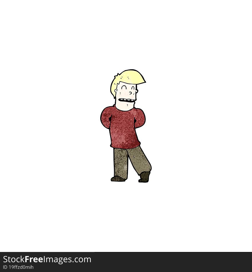 cartoon shy man