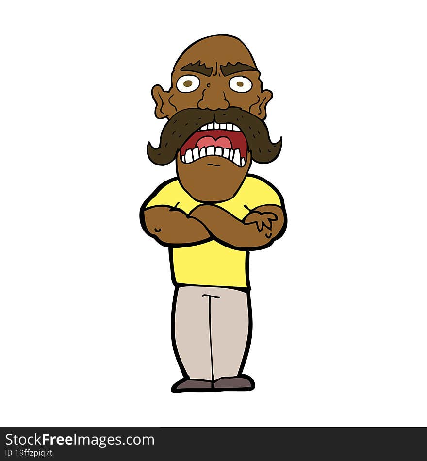 cartoon angry man