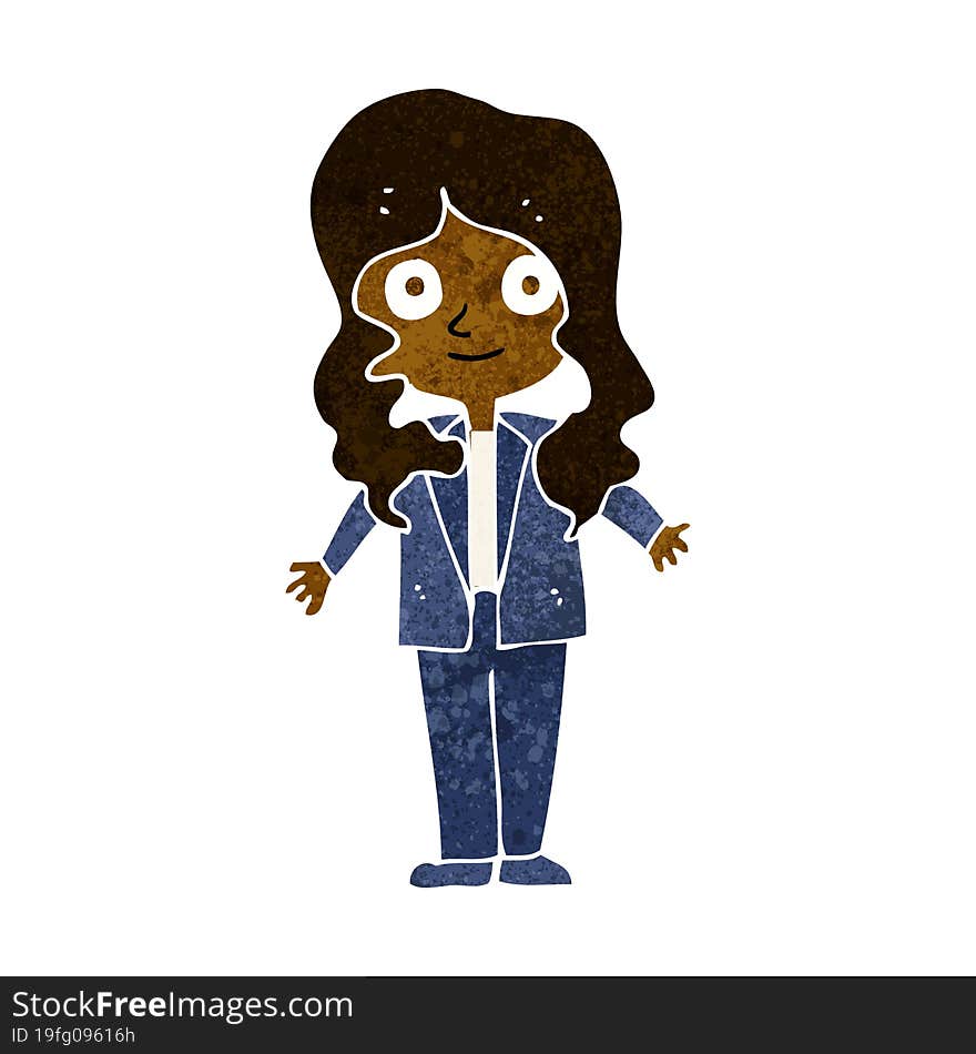 Cartoon Friendly Business Woman