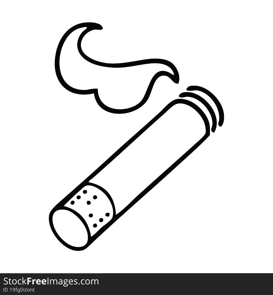 line drawing cartoon of a cigarette smoke