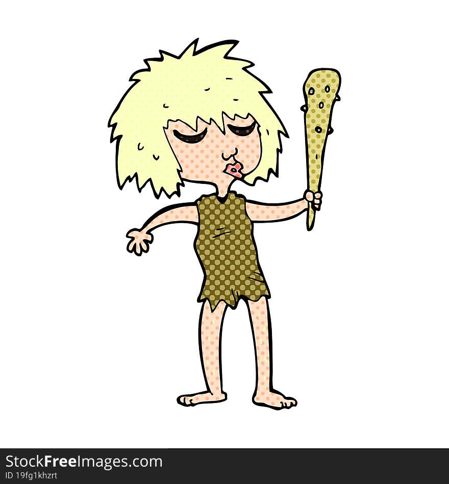 cartoon cave woman