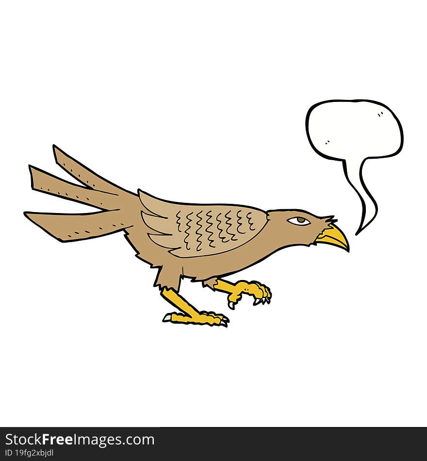 cartoon bird with speech bubble