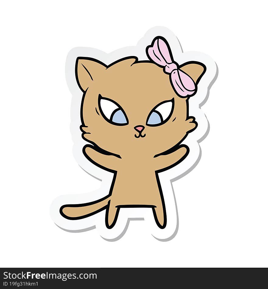 Sticker Of A Cartoon Cat