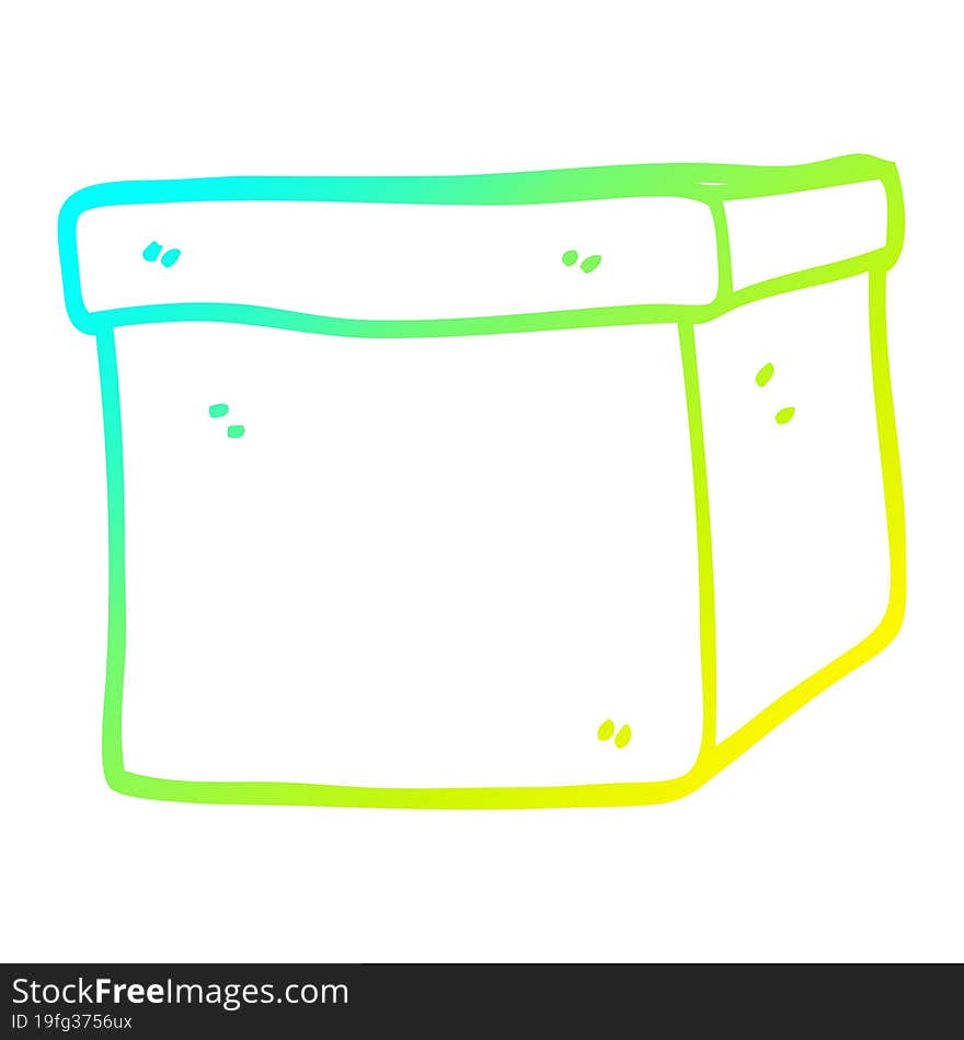 cold gradient line drawing cartoon cardboard box