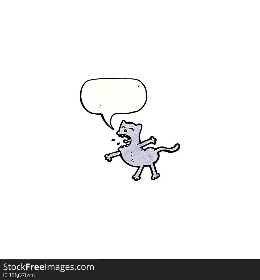 Cartoon Cat With Speech Bubble