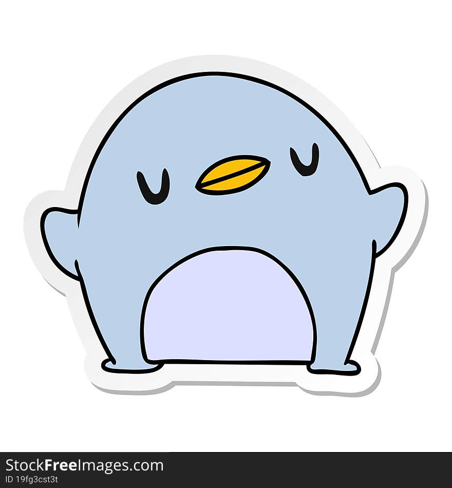 Sticker Cartoon Kawaii Of A Cute Penguin