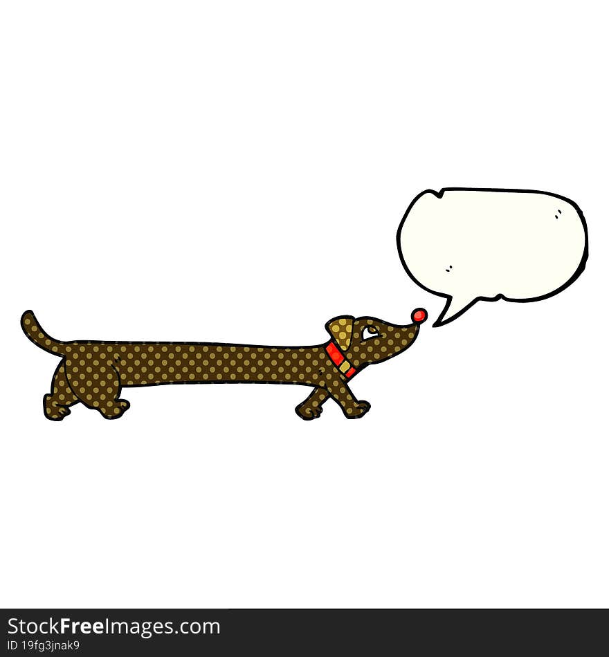 comic book speech bubble cartoon dachshund