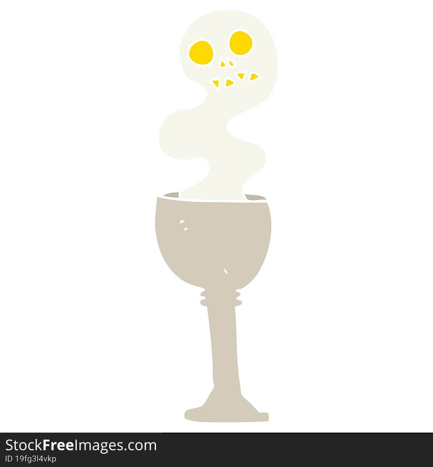 flat color illustration of a cartoon spooky halloween goblet