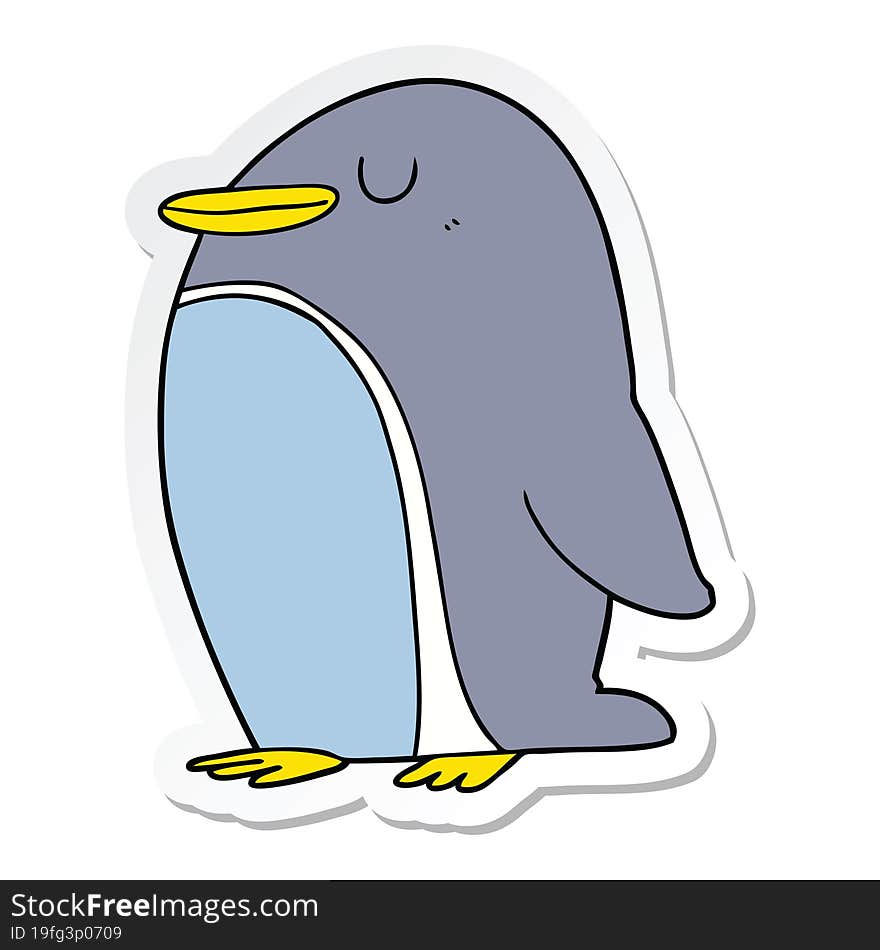 sticker of a cartoon penguin