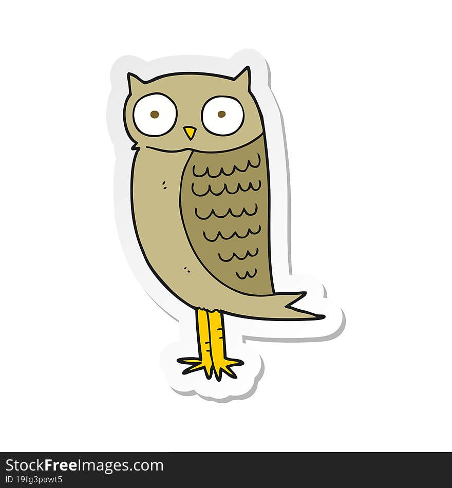 Sticker Of A Cartoon Owl