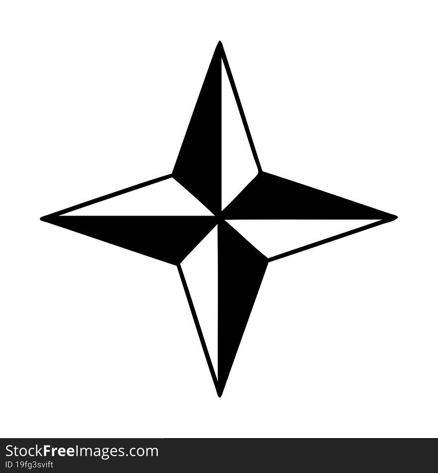 Black Line Tattoo Of A Star