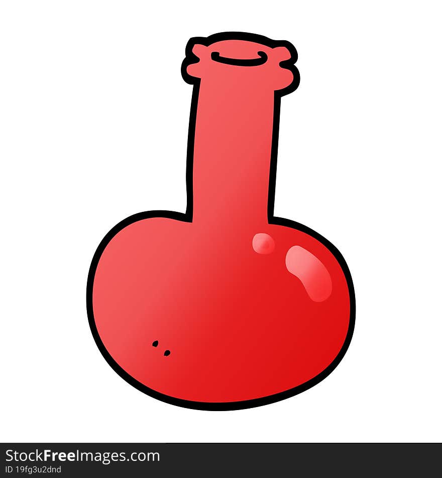 cartoon doodle red vase