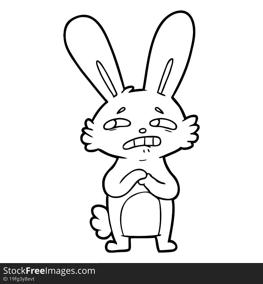 cartoon anxious rabbit. cartoon anxious rabbit