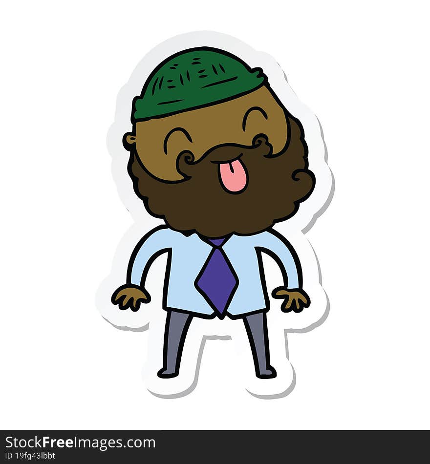 sticker of a man with beard with hat and shirt