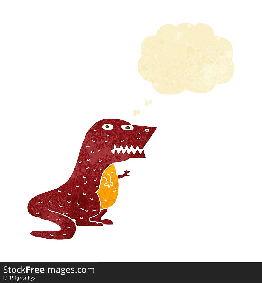 cartoon dinosaur with thought bubble