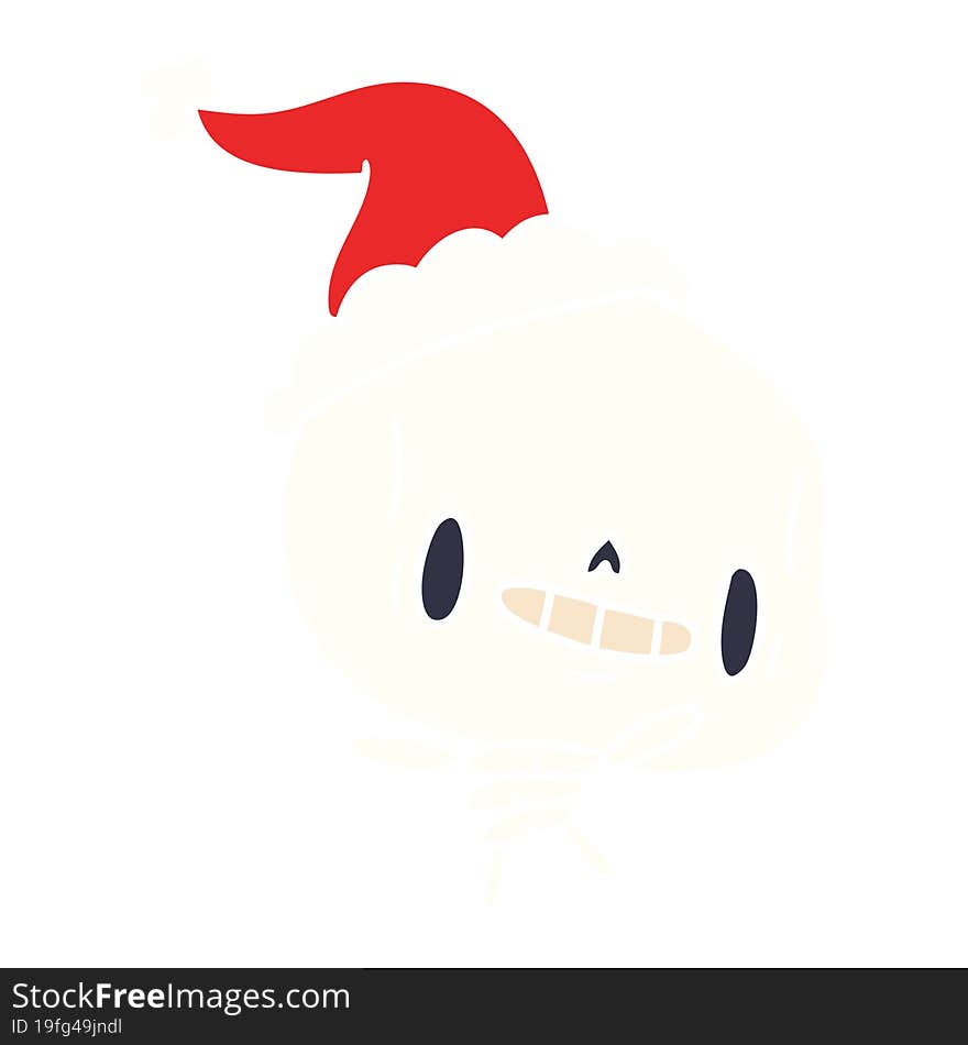 christmas cartoon of kawaii skeleton