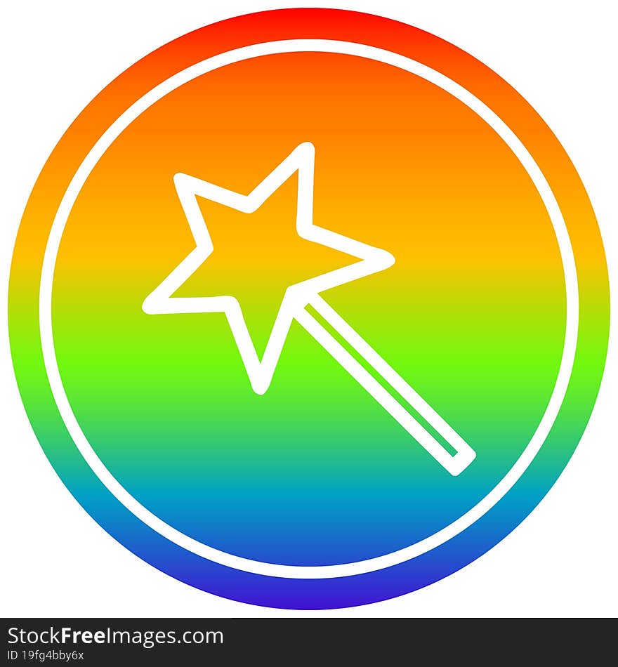 magic wand circular in rainbow spectrum