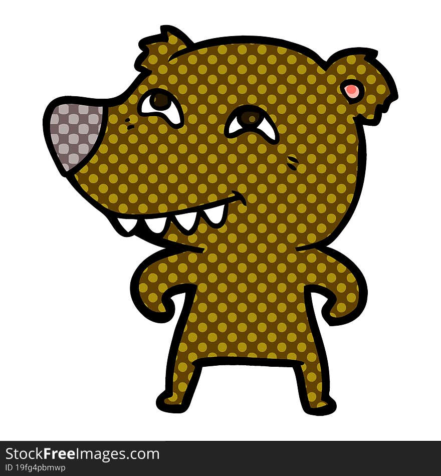 cartoon bear showing teeth. cartoon bear showing teeth