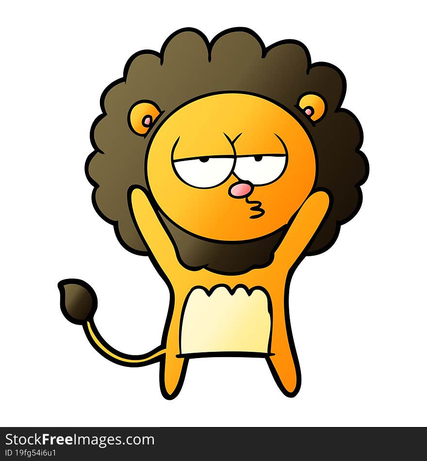 cartoon bored lion. cartoon bored lion