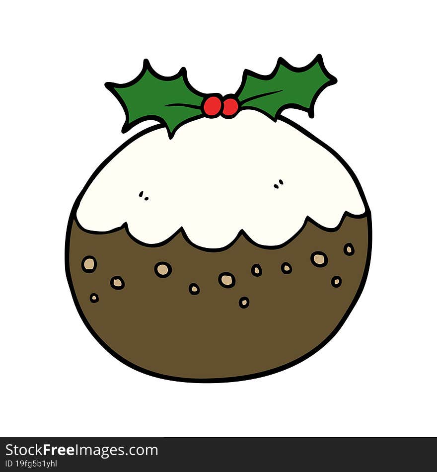 cartoon christmas pudding