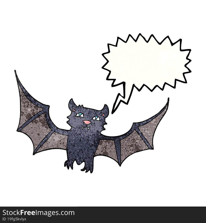 speech bubble textured cartoon halloween bat