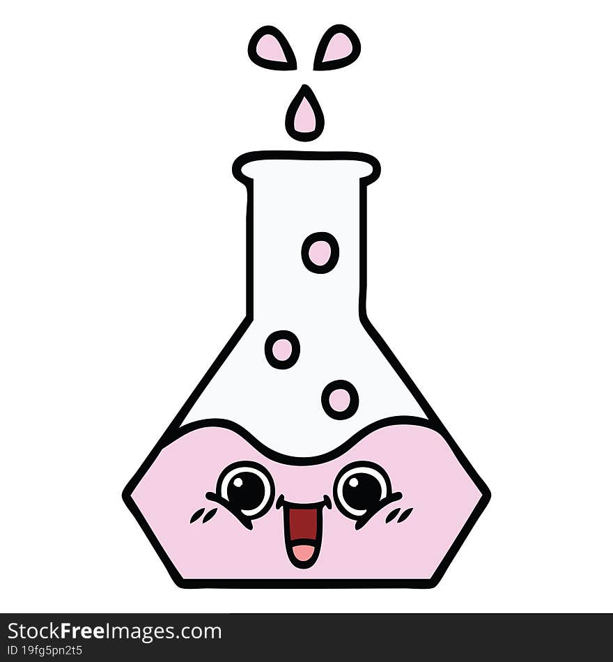 cute cartoon science beaker