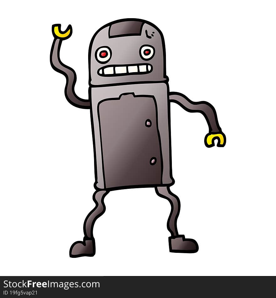 cartoon doodle robot