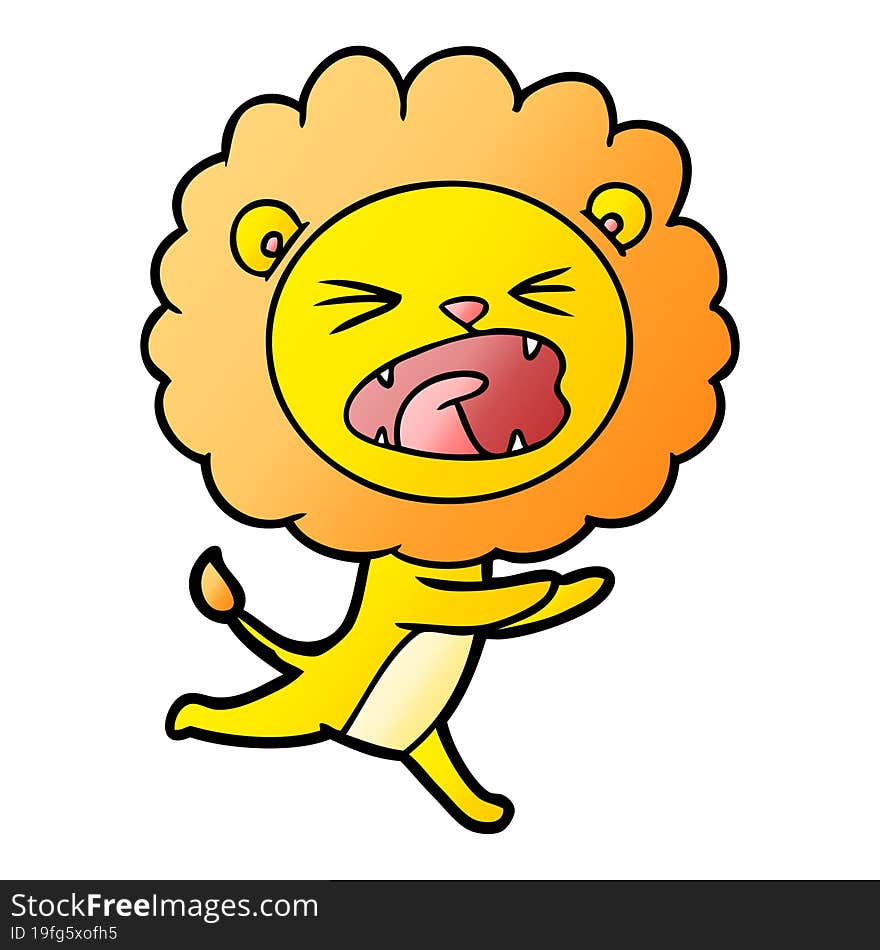 cartoon running lion. cartoon running lion