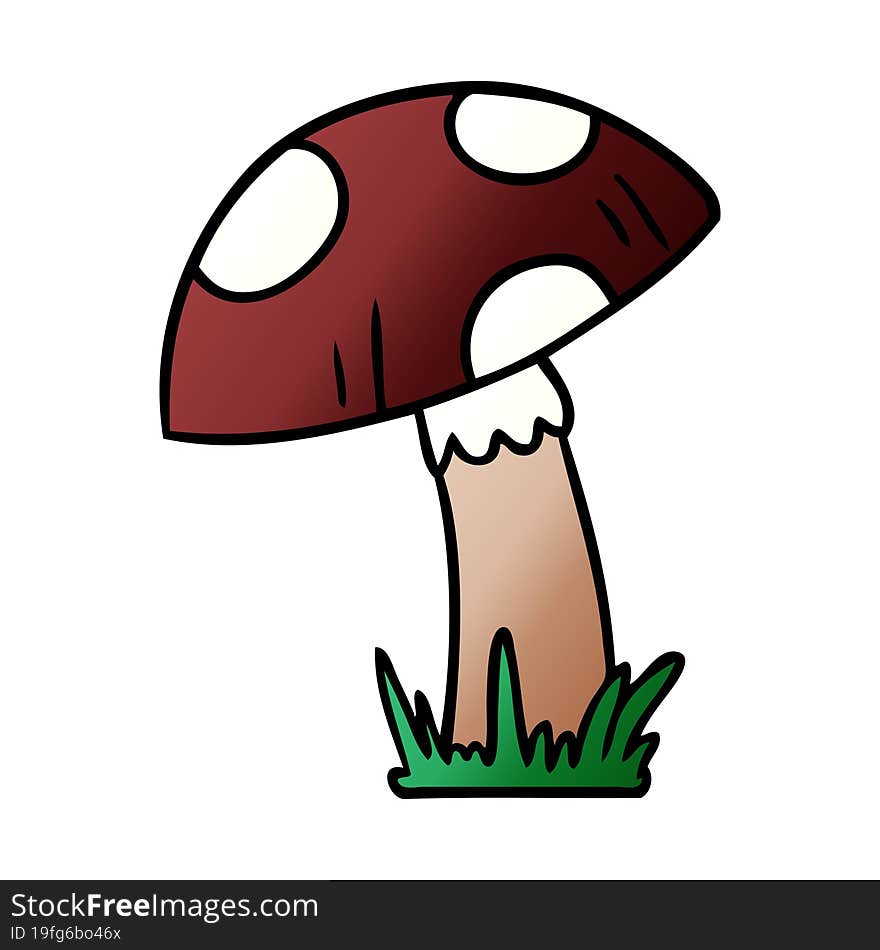 Gradient Cartoon Doodle Of A Toad Stool