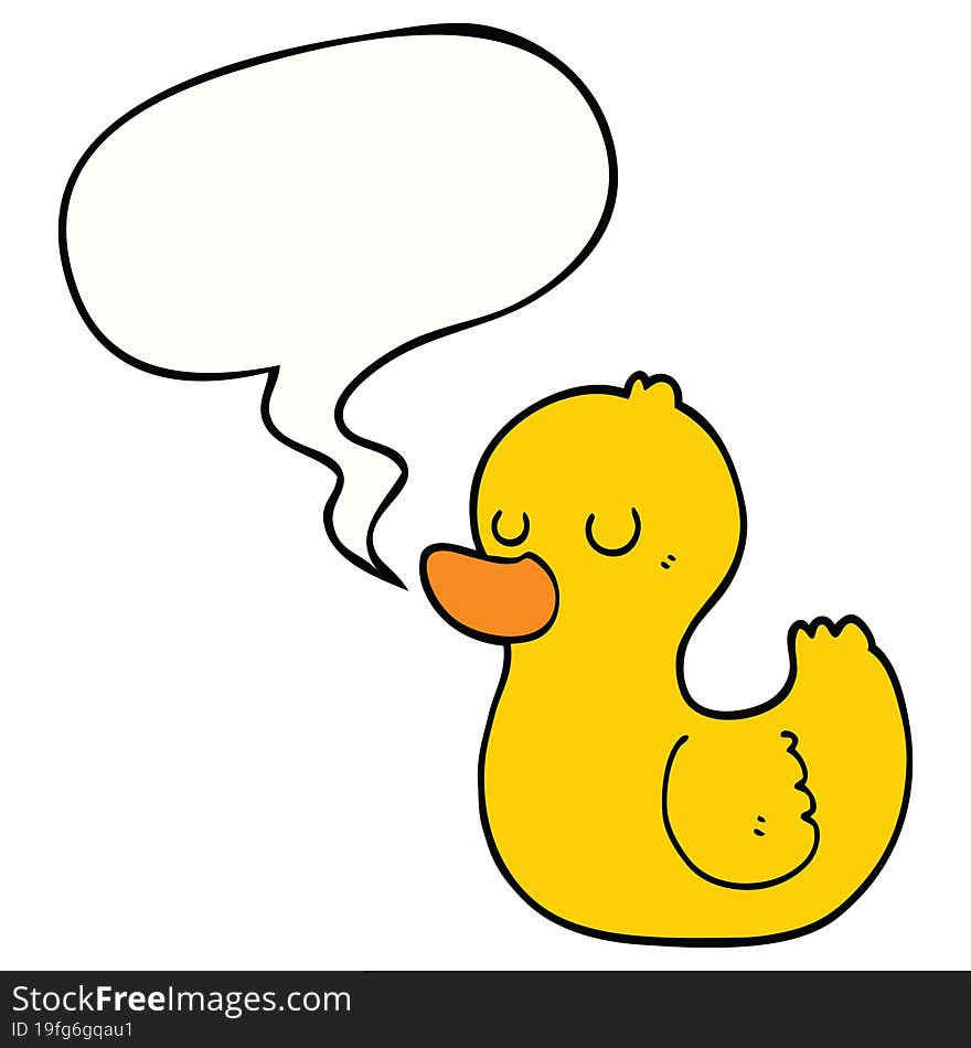 cartoon duck and speech bubble