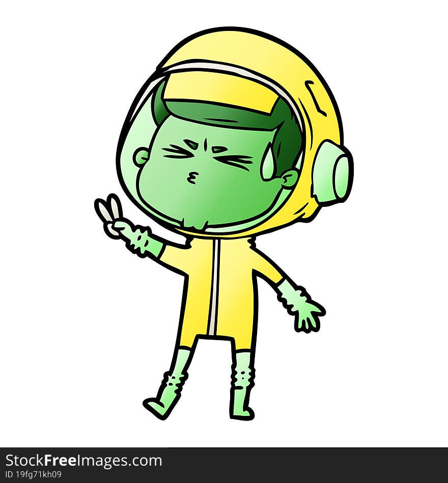 cartoon stressed astronaut. cartoon stressed astronaut