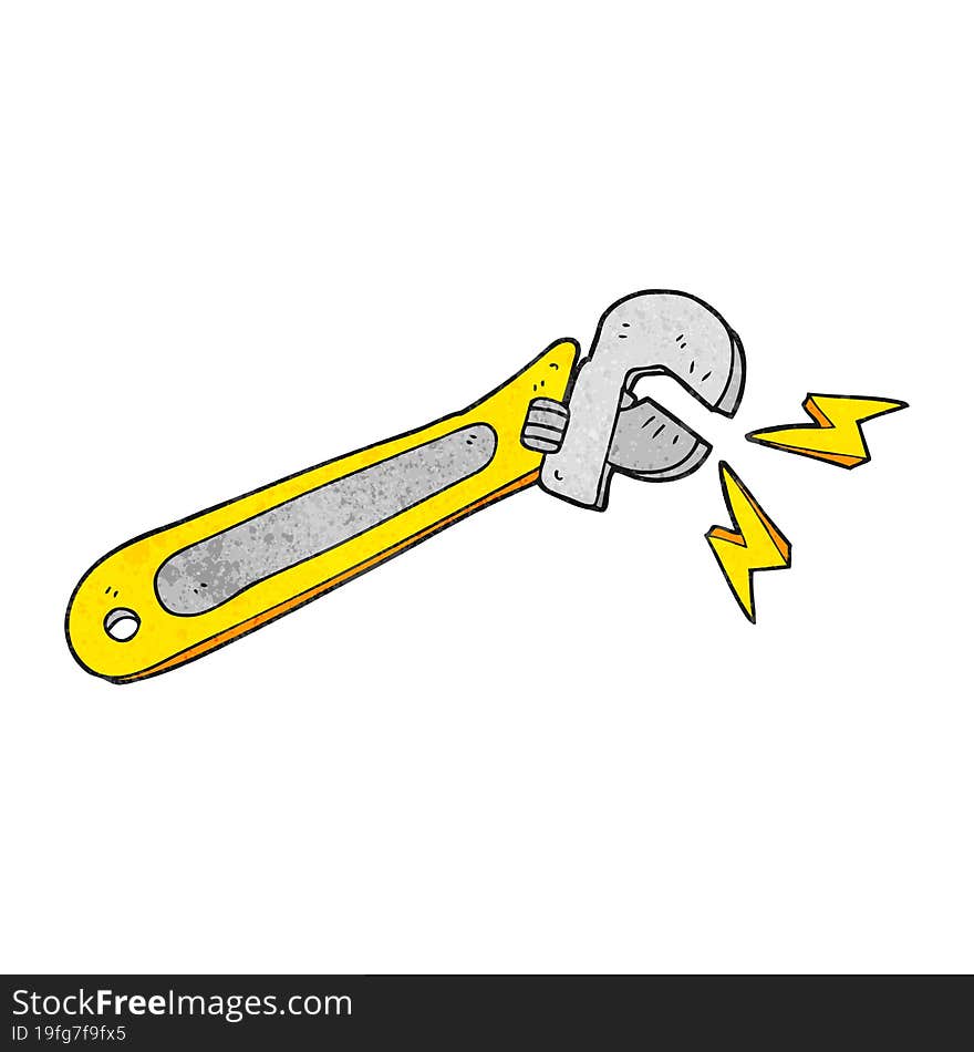 freehand drawn texture cartoon adjustable spanner