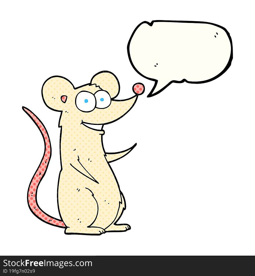 comic book speech bubble cartoon happy mouse