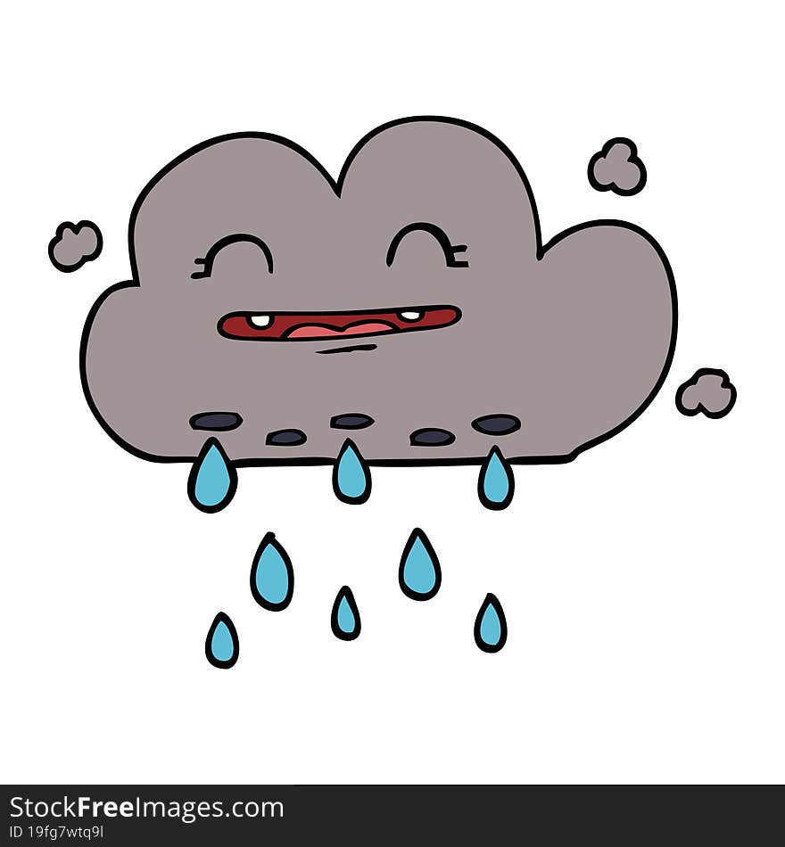 cartoon doodle rain cloud