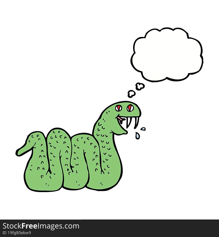 cartoon snake with thought bubble