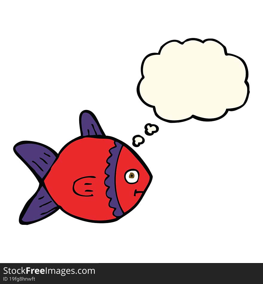 cartoon fish with thought bubble