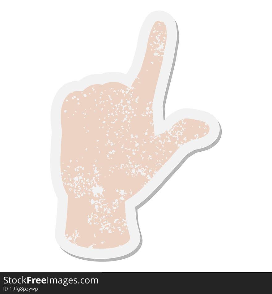 Pointing Hand Grunge Sticker